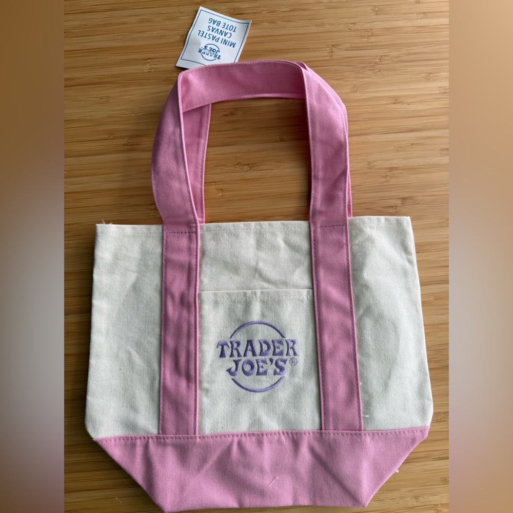 NWT Trader Joe's Mini Tote Bag (2026 Spring Pastel) Delicate Pink 🛍️